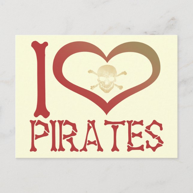 Postal Corazón de los piratas (Anverso)