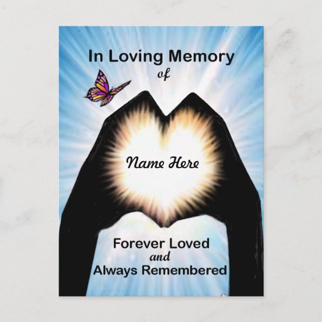 Postal Corazón de mano eterna (Anverso)