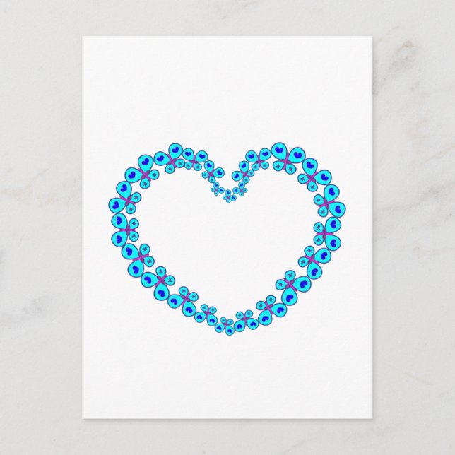Postal Corazón de mariposa de corazón y estrellas (Anverso)