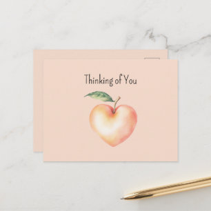 Postal Corazón de Melocotón Dulce Fruta Pensando en Ti