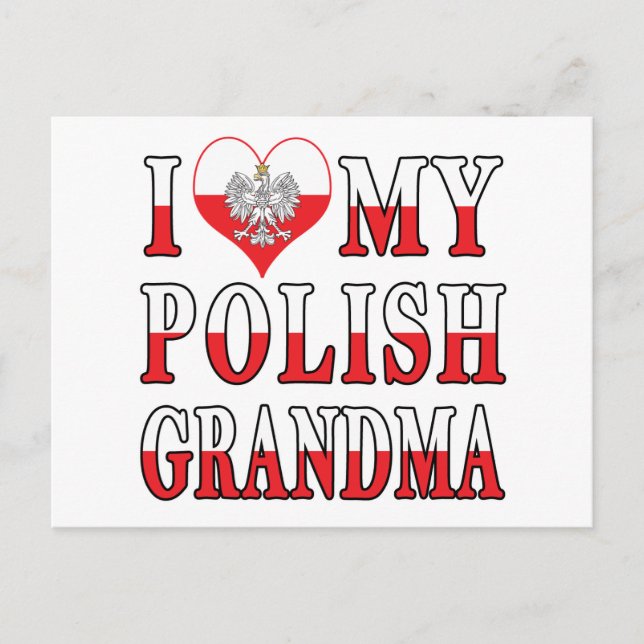 Postal Corazón de mi abuela polaca (Anverso)