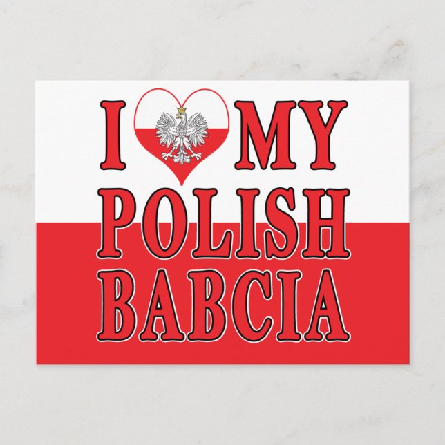 Postal Corazón de mi Babcia polaca (Anverso)