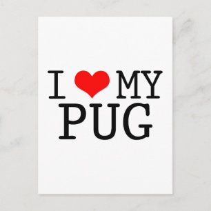 Postal Corazón de mi pug