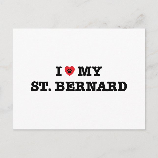 Postal Corazón De Mi St. Bernard (Anverso)