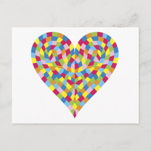 Postal Corazón de mosaico