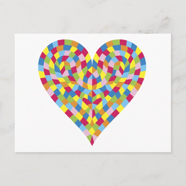 Postal Corazón de mosaico (Anverso)