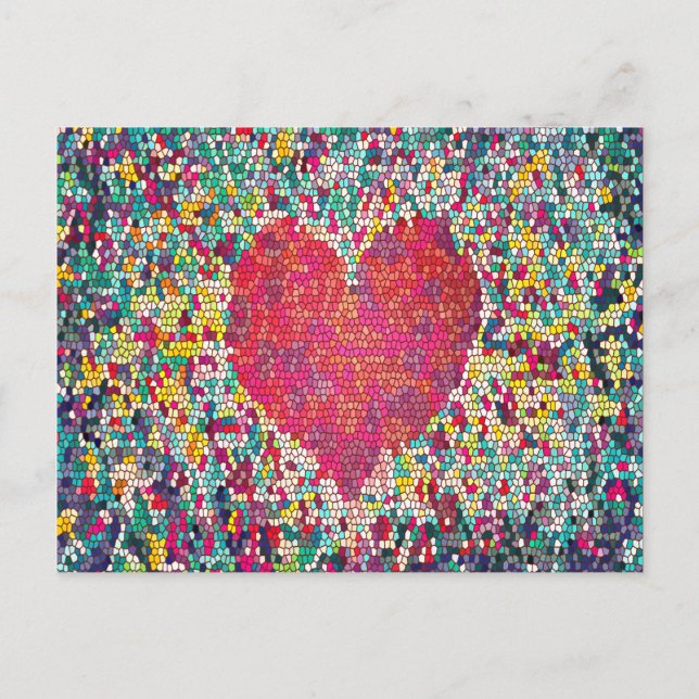 Postal Corazón de mosaico (Anverso)
