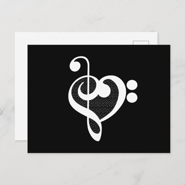 Postal Corazón de Música - Amo la Música (Anverso / Reverso)