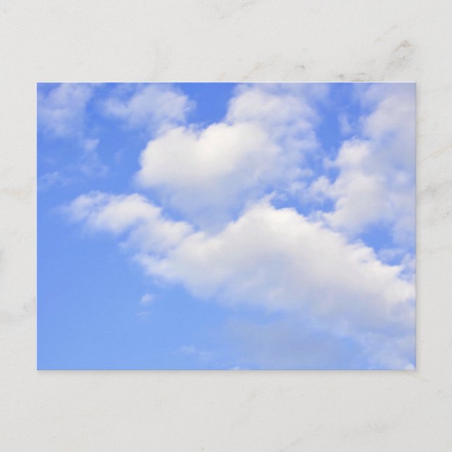 Postal Corazón de nubes (Anverso)