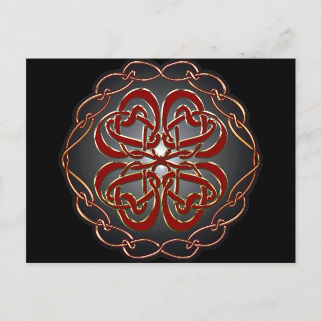 Postal Corazón de nudos celtas (Anverso)