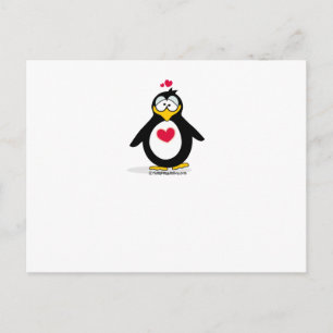 Postal Corazón de pingüino