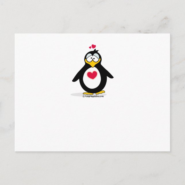 Postal Corazón de pingüino (Anverso)