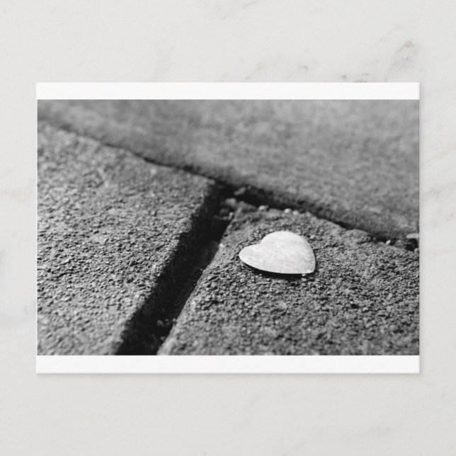 Postal Corazón de plata en la acera (Anverso)