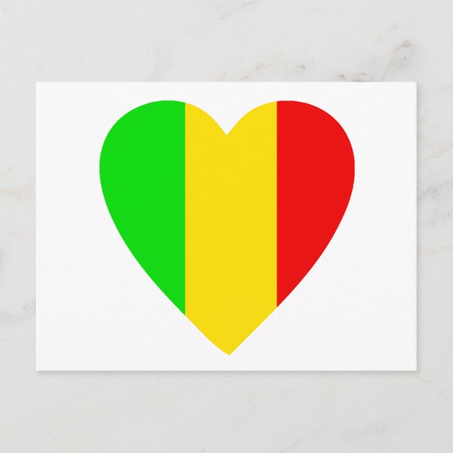 Postal Corazón de Rasta Colorado (Anverso)