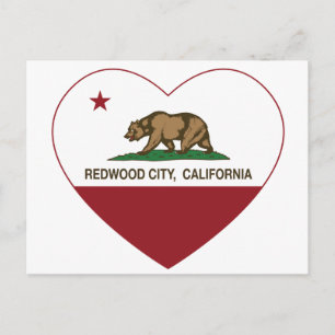 Postal corazón de Redwood City de la bandera de
