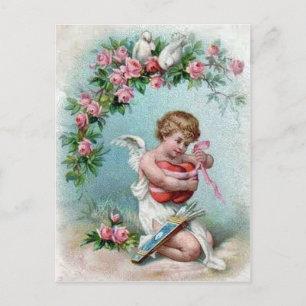 Postal Corazón de retención cupido