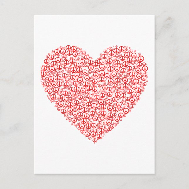 Postal Corazón de signo de paz (Anverso)