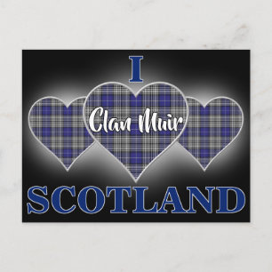 Postal Corazón de Tartán Clan Napier Me Encanta Escocia