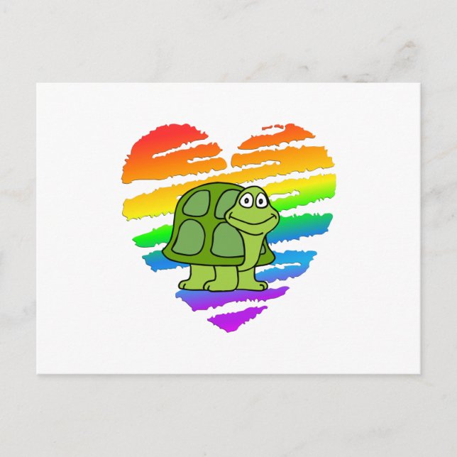 Postal Corazón de tortuga y arcoiris (Anverso)
