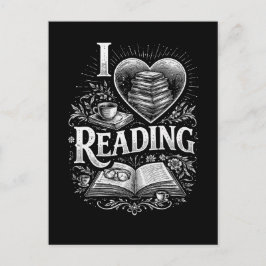 Postal Corazón de un amante de los libros