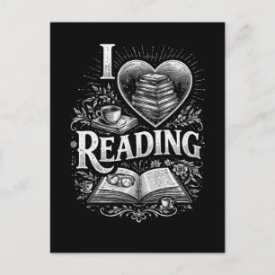 Postal Corazón de un amante de los libros