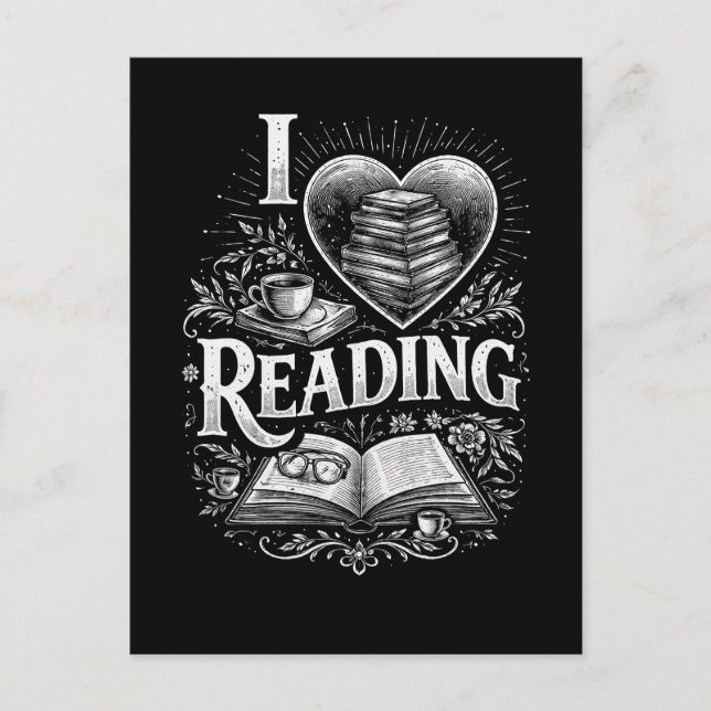 Postal Corazón de un amante de los libros (Anverso)