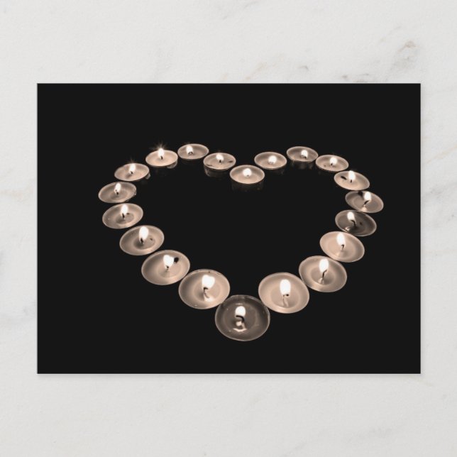 Postal Corazón de velas (Anverso)