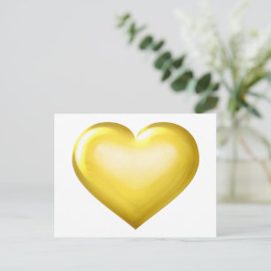 Postal Corazón de vidrio dorado