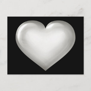 Postal Corazón de vidrio plateado