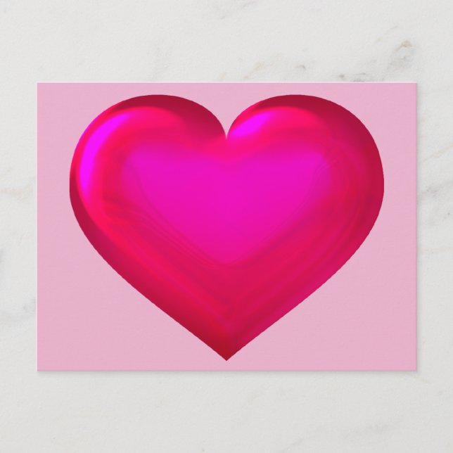 Postal Corazón de vidrio rosado (Anverso)