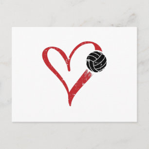 Postal Corazón de voleibol   Regalos de equipo de entrena