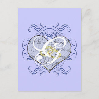 Postal Corazón de Voto Matrimonial Monograma