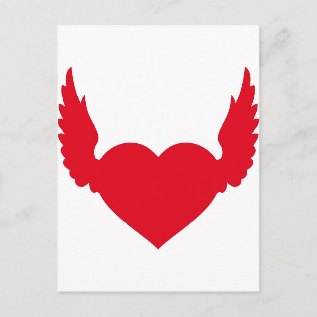 Postal corazón del ala del ángel (Anverso)