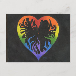 Postal Corazón del arco iris