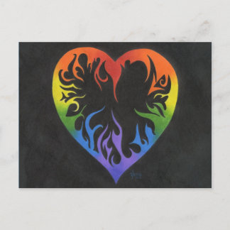 Postal Corazón del arco iris