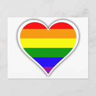 Postal Corazón del arco iris del orgullo gay