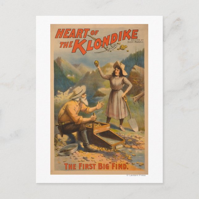 Postal Corazón del Teatro de Minería de Oro Klondike (Anverso)