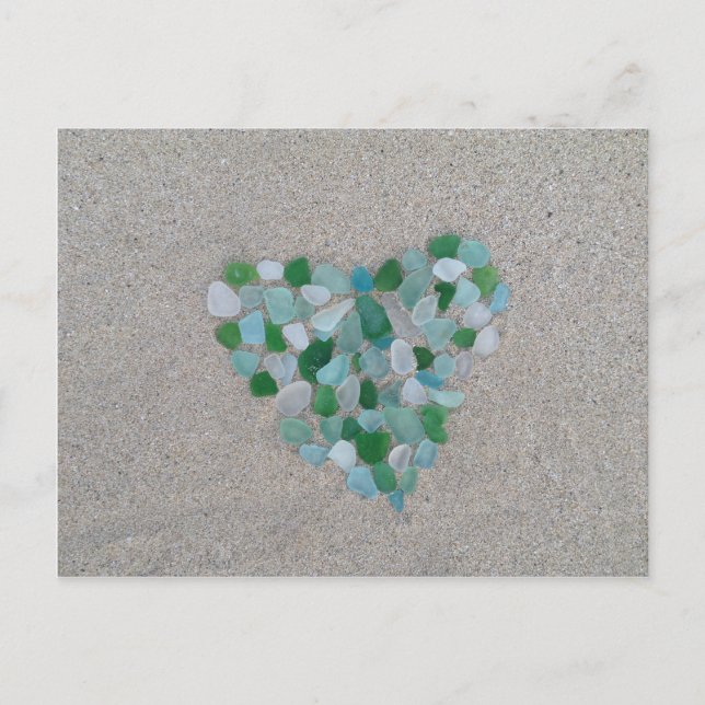 Postal Corazón del vidrio del mar (Anverso)
