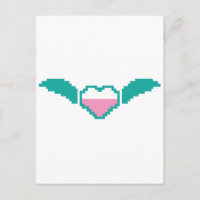 Corazón digital lindo con alas