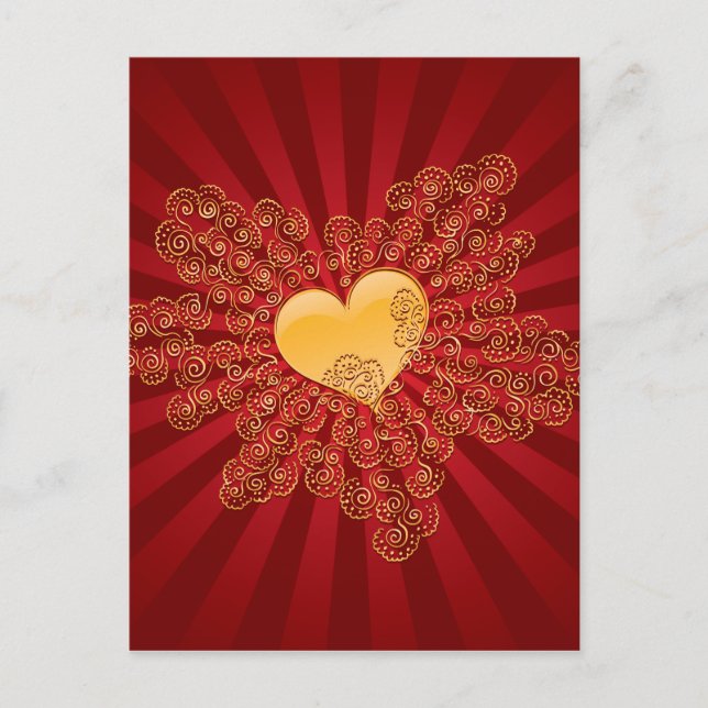 Postal Corazón dorado (Anverso)