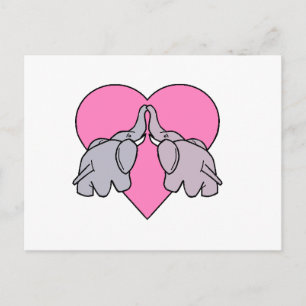 Postal Corazón elefante