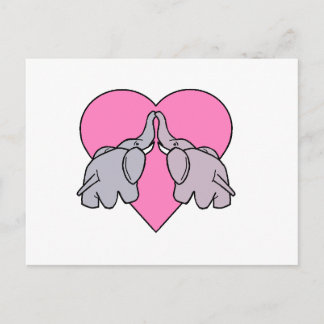 Postal Corazón elefante