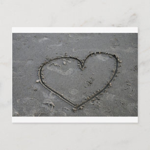 Postal Corazón en la arena