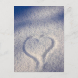 Postal corazón en la nieve