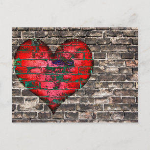 Postal Corazón en la pared