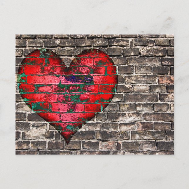 Postal Corazón en la pared (Anverso)