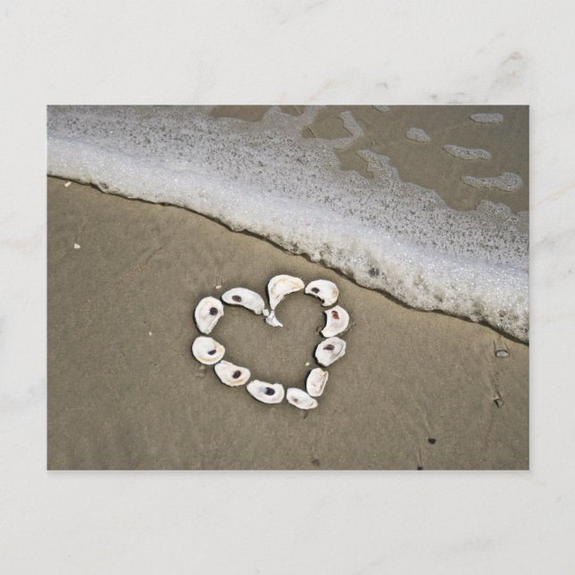 Postal Corazón en la playa (Anverso)