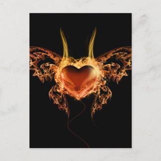 Postal Corazón en llamas