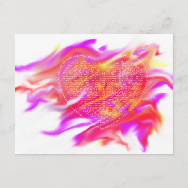 Postal Corazón en llamas (Anverso)