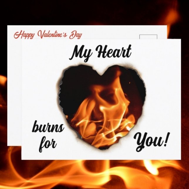 Postal Corazón en llamas fotográficas Día de San Valentín (Subido por el creador)
